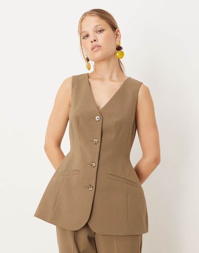 ASOS DESIGN ASOS DESIGN molded hip vest in olive - part of a set-Green