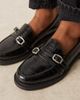 ASOS DESIGN ASOS DESIGN Molly double buckle loafers in black croc - 4