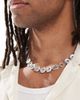ASOS DESIGN ASOS DESIGN molten button link chain necklace in worn silver - 1