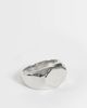 ASOS DESIGN ASOS DESIGN molten edge flat top signet ring in silver - 1