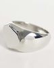 ASOS DESIGN ASOS DESIGN molten edge flat top signet ring in silver - 3
