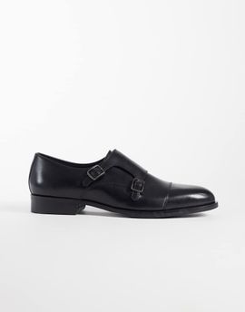 ASOS DESIGN ASOS DESIGN monk shoes with buckled straps in black leather