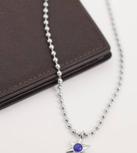 ASOS DESIGN ASOS DESIGN mood stone star pendant necklace in silver tone