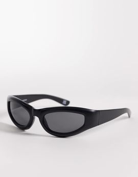 ASOS DESIGN ASOS DESIGN moulded sunglasses in black frame with black lens