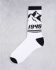 ASOS DESIGN ASOS DESIGN mountain scenery sports sock in monochrome-White - 1