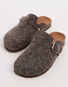 ASOS DESIGN ASOS DESIGN mule loafers in brown felt