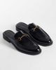 ASOS DESIGN ASOS DESIGN mule loafers with snaffle in crinkled black patent - 1