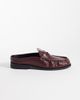 ASOS DESIGN ASOS DESIGN mule penny loafers with ruching in burgundy-Red - 1
