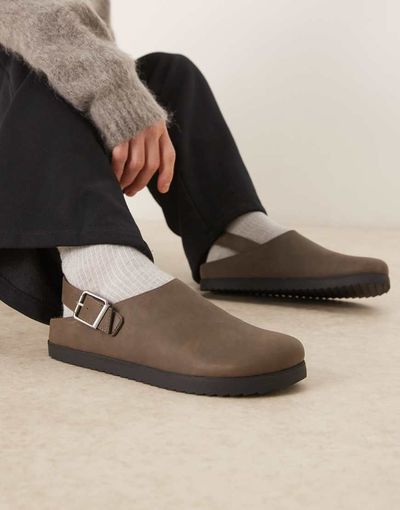 ASOS DESIGN ASOS DESIGN mule sandals in brown with back strap