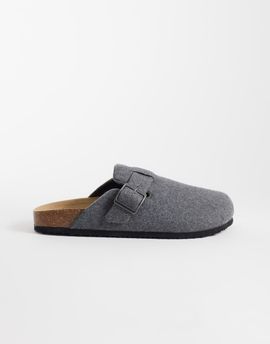 ASOS DESIGN ASOS DESIGN mule sandals with cork sole in gray felt