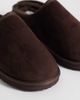 ASOS DESIGN ASOS DESIGN mule slippers in brown microfibre with faux fur lining - 4