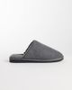 ASOS DESIGN ASOS DESIGN mule slippers in charcoal corduroy with tonal faux shearling lining-Gray - 1