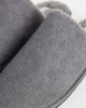 ASOS DESIGN ASOS DESIGN mule slippers in charcoal corduroy with tonal faux shearling lining-Gray - 3