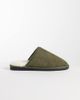 ASOS DESIGN ASOS DESIGN mule slippers in dark olive corduroy with tonal faux shearling lining-Green - 1