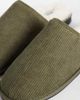 ASOS DESIGN ASOS DESIGN mule slippers in dark olive corduroy with tonal faux shearling lining-Green - 3