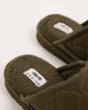 ASOS DESIGN ASOS DESIGN mule slippers in khaki nylon with borg lining-Green - 2