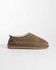 ASOS DESIGN ASOS DESIGN mule slippers in khaki suede with cream lining-Green - 1