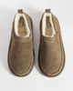 ASOS DESIGN ASOS DESIGN mule slippers in khaki suede with cream lining-Green - 2
