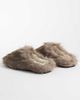 ASOS DESIGN ASOS DESIGN mule slippers in light brown faux fur - 3