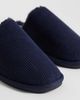 ASOS DESIGN ASOS DESIGN mule slippers in navy corduroy with tonal faux shearling lining - 2