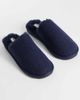 ASOS DESIGN ASOS DESIGN mule slippers in navy corduroy with tonal faux shearling lining - 3