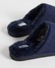 ASOS DESIGN ASOS DESIGN mule slippers in navy corduroy with tonal faux shearling lining - 4