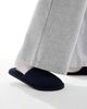 ASOS DESIGN ASOS DESIGN mule slippers in navy waffle-Gray - 1