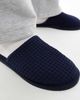 ASOS DESIGN ASOS DESIGN mule slippers in navy waffle-Gray - 3