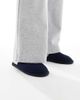 ASOS DESIGN ASOS DESIGN mule slippers in navy waffle-Gray - 4