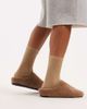 ASOS DESIGN ASOS DESIGN mule slippers in tan borg-Brown - 4