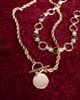 ASOS DESIGN ASOS DESIGN multi-pack necklaces with chunky chains and burgundy stone-set details in gold tone - 2