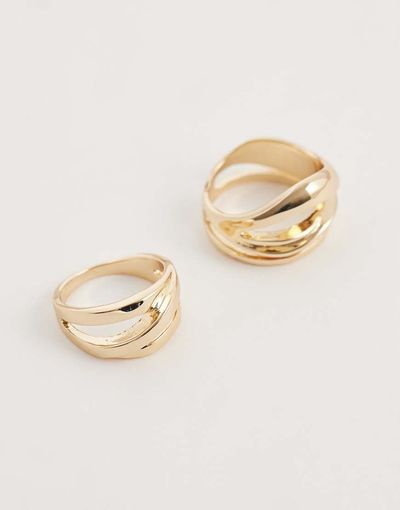 ASOS DESIGN ASOS DESIGN multi-pack of abstract rings in gold tone