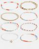 ASOS DESIGN ASOS DESIGN multi-pack of stretch bangles in gold tone and blue-Silver - 1