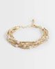 ASOS DESIGN ASOS DESIGN multi-row bracelet with bead and faux pearl design in gold tone - 1