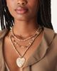 ASOS DESIGN ASOS DESIGN multi-row layered neckace with brown beads and large heart pendant in hammered gold tone - 1
