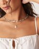 ASOS DESIGN ASOS DESIGN multi-row necklace with beads and faux pearl pendants in blue and gold tone - 1