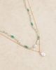 ASOS DESIGN ASOS DESIGN multi-row necklace with beads and faux pearl pendants in blue and gold tone - 2