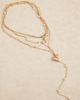 ASOS DESIGN ASOS DESIGN multi-row necklace with faux-pearl and heart details in brushed gold tone - 3