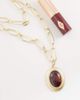 ASOS DESIGN ASOS DESIGN multi-row necklace with large burgundy resin pendant in gold tone - 3