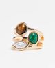 ASOS DESIGN ASOS DESIGN multi band ring with faux semi precious stones in gold tone - 1