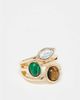 ASOS DESIGN ASOS DESIGN multi band ring with faux semi precious stones in gold tone - 3
