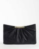 ASOS DESIGN ASOS DESIGN multi gusset grab clutch with metal hardware in black and snake - 1