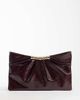 ASOS DESIGN ASOS DESIGN multi gusset grab clutch with metal hardware in burgundy-RED - 1
