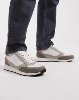 ASOS DESIGN ASOS DESIGN multi paneled gray and white lace up sneakers