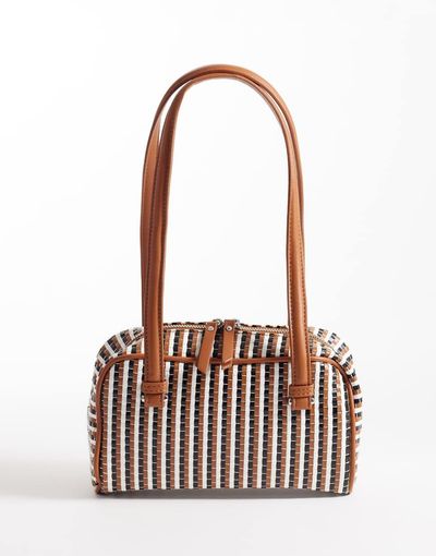 ASOS DESIGN ASOS DESIGN multi weave boxy shoulder bag in tan and black