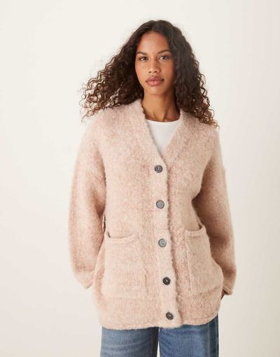 ASOS DESIGN ASOS DESIGN multiply oversized cardigan in pink