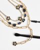 ASOS DESIGN ASOS DESIGN multirow necklace with mix chain detail and blue stone set in gold tone - 4