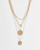 ASOS DESIGN ASOS DESIGN multirow necklace with mixed chain detailing and molten round pendant in gold tone - 1