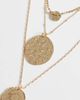 ASOS DESIGN ASOS DESIGN multirow necklace with mixed chain detailing and molten round pendant in gold tone - 2