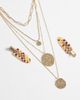 ASOS DESIGN ASOS DESIGN multirow necklace with mixed chain detailing and molten round pendant in gold tone - 3
